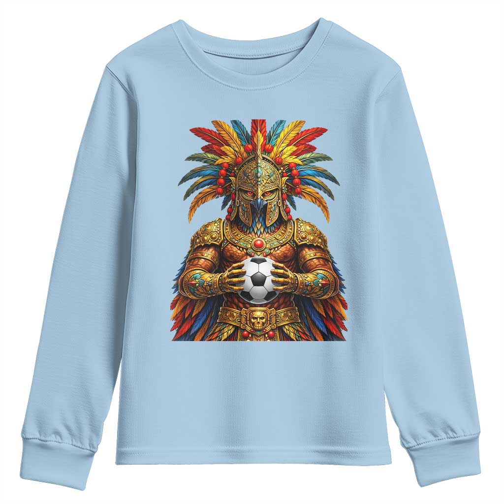Legendary Tribal Soccer Warrior Youth Sweatshirt Football Lover TS12 Light Blue Print Your Wear