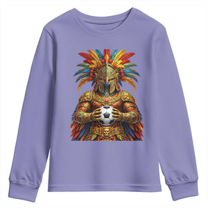 Legendary Tribal Soccer Warrior Youth Sweatshirt Football Lover TS12 Violet Print Your Wear