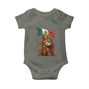 Legendary Mexican Soccer Warrior Pride Baby Onesie TS12 Military Green Print Your Wear
