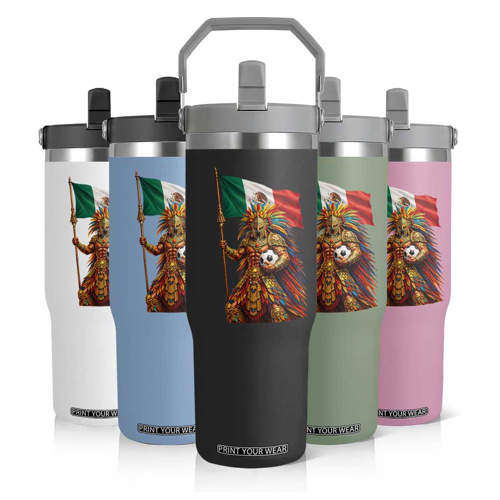 Legendary Mexican Soccer Warrior Pride Flip Straw Tumbler TS12 Print Your Wear
