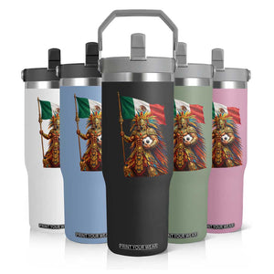 Legendary Mexican Soccer Warrior Pride Flip Straw Tumbler TS12 Print Your Wear