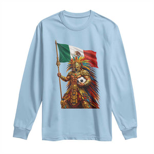 Legendary Mexican Soccer Warrior Pride Long Sleeve Shirt TS12 Light Blue Print Your Wear