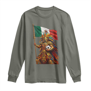 Legendary Mexican Soccer Warrior Pride Long Sleeve Shirt TS12 Military Green Print Your Wear