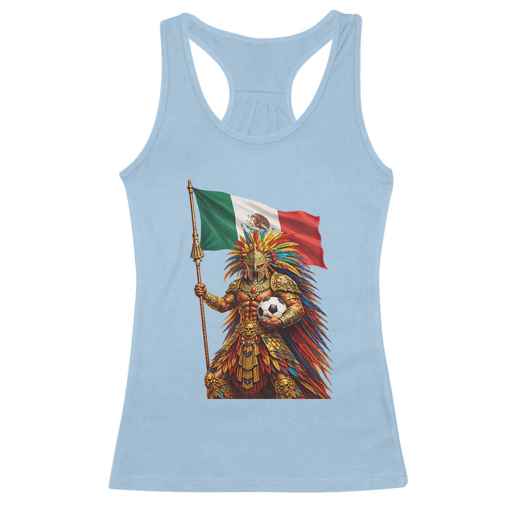 Legendary Mexican Soccer Warrior Pride Racerback Tank Top TS12 Light Blue Print Your Wear
