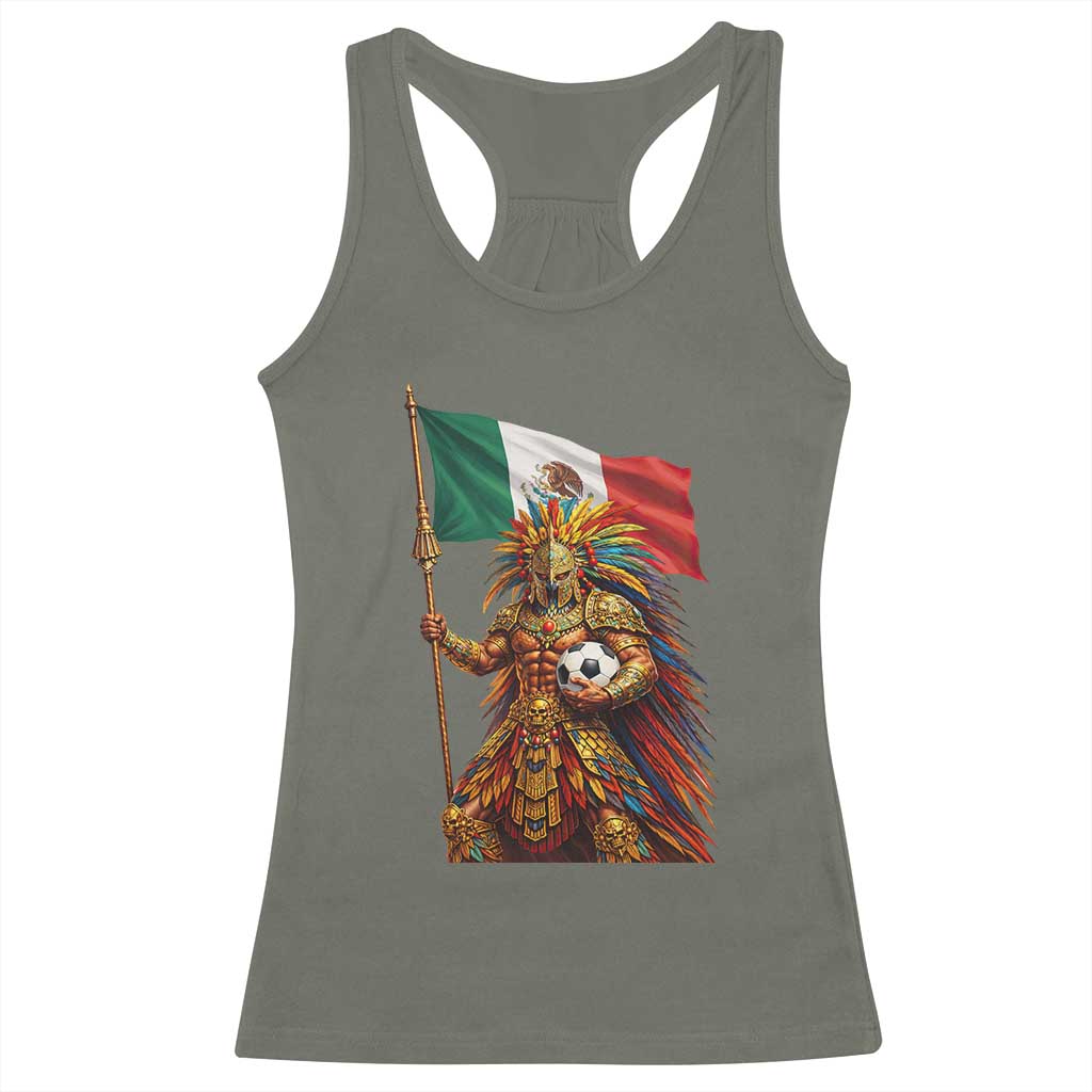 Legendary Mexican Soccer Warrior Pride Racerback Tank Top TS12 Military Green Print Your Wear