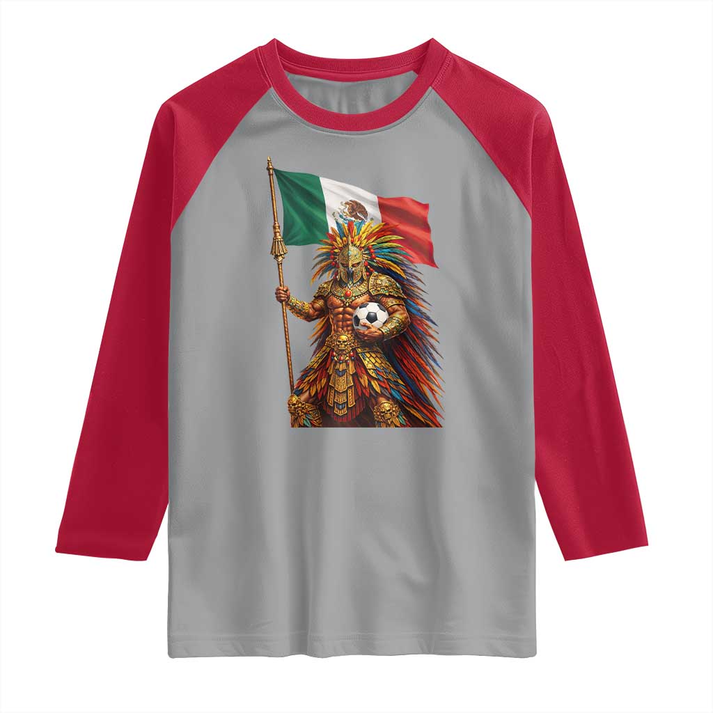 Legendary Mexican Soccer Warrior Pride Raglan Shirt TS12 Sport Gray Red Print Your Wear
