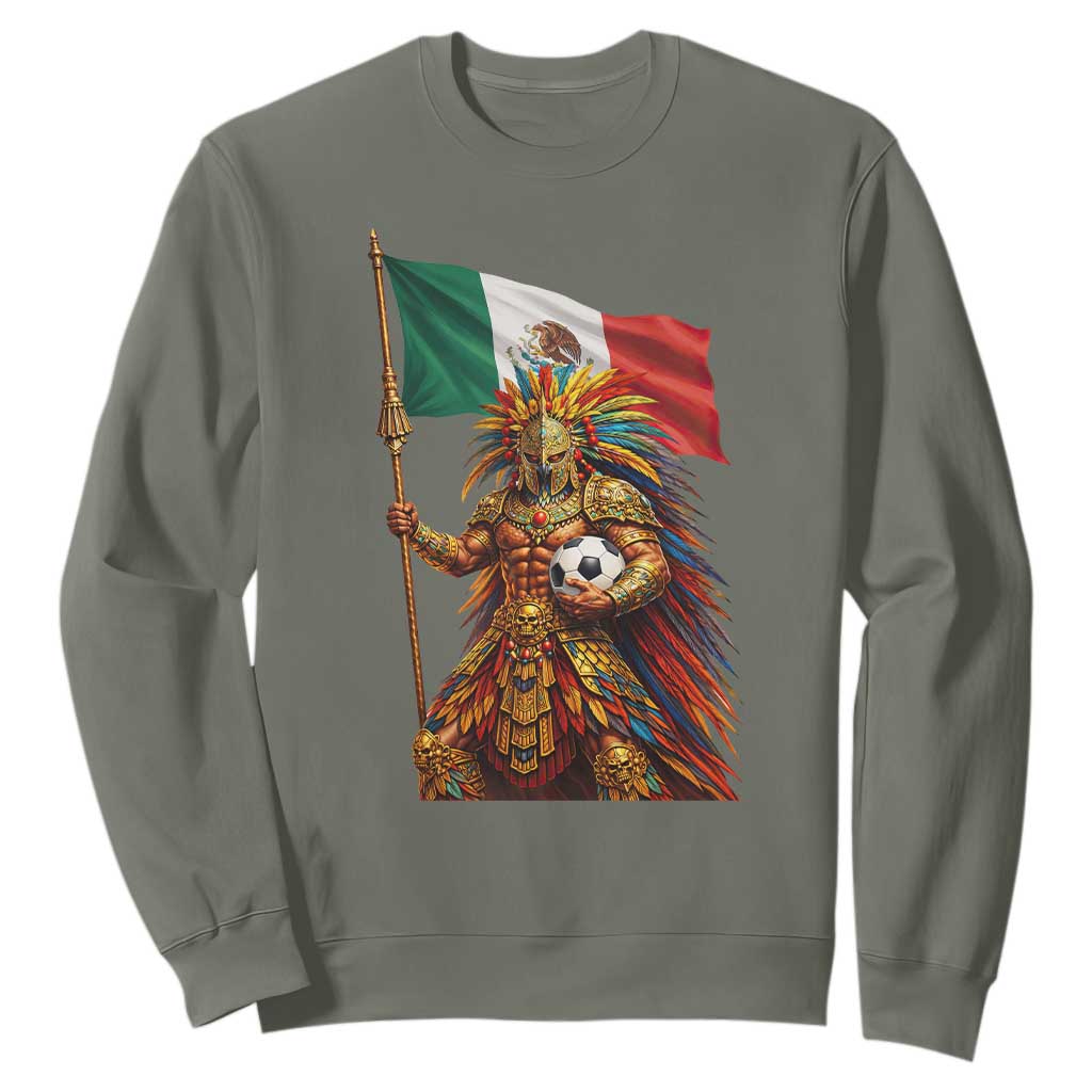 Legendary Mexican Soccer Warrior Pride Sweatshirt TS12 Military Green Print Your Wear