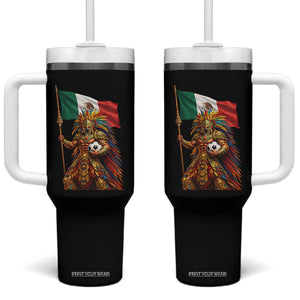 Legendary Mexican Soccer Warrior Pride Tumbler With Handle TS12 One Size: 40 oz Black Print Your Wear