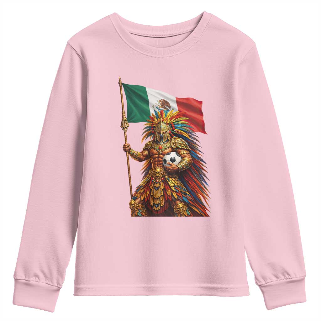 Legendary Mexican Soccer Warrior Pride Youth Sweatshirt TS12 Light Pink Print Your Wear