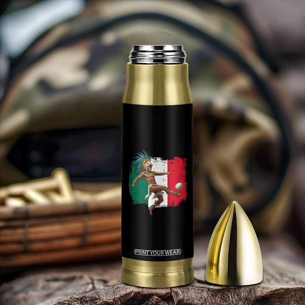 Aztec Warrior Playing Soccer Bullet Tumbler Mexican Pride Football Fan Gift TS12 Print Your Wear