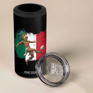 Aztec Warrior Playing Soccer 4 in 1 Can Cooler Tumbler Mexican Pride Football Fan Gift TS12 Print Your Wear