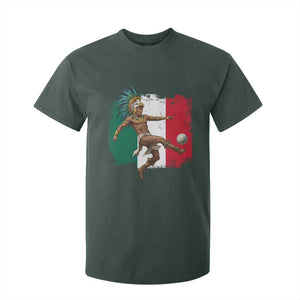 Aztec Warrior Playing Soccer T Shirt For Kid Mexican Pride Football Fan Gift TS12 Dark Forest Green Print Your Wear