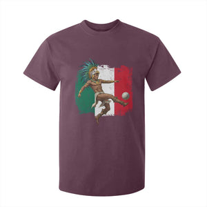 Aztec Warrior Playing Soccer T Shirt For Kid Mexican Pride Football Fan Gift TS12 Maroon Print Your Wear