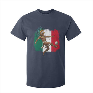 Aztec Warrior Playing Soccer T Shirt For Kid Mexican Pride Football Fan Gift TS12 Navy Print Your Wear