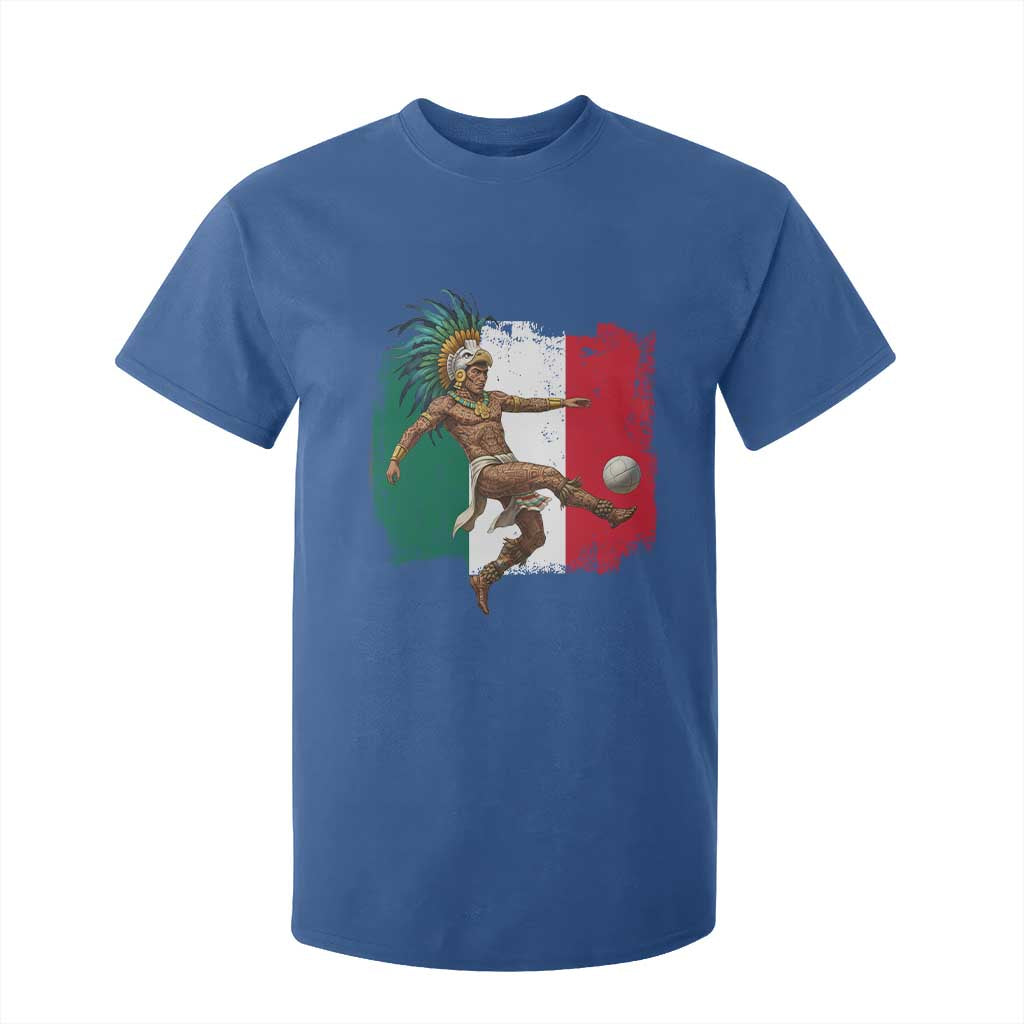 Aztec Warrior Playing Soccer T Shirt For Kid Mexican Pride Football Fan Gift TS12 Royal Blue Print Your Wear