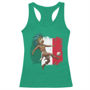 Aztec Warrior Playing Soccer Racerback Tank Top Mexican Pride Football Fan Gift TS12 Irish Green Print Your Wear