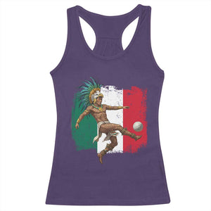 Aztec Warrior Playing Soccer Racerback Tank Top Mexican Pride Football Fan Gift TS12 Purple Print Your Wear