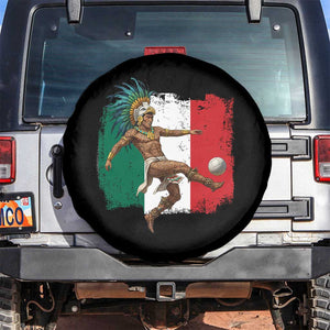 Aztec Warrior Playing Soccer Spare Tire Cover Mexican Pride Football Fan Gift TS12 No hole Black Print Your Wear
