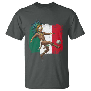 Aztec Warrior Playing Soccer T Shirt Mexican Pride Football Fan Gift TS12 Dark Heather Print Your Wear