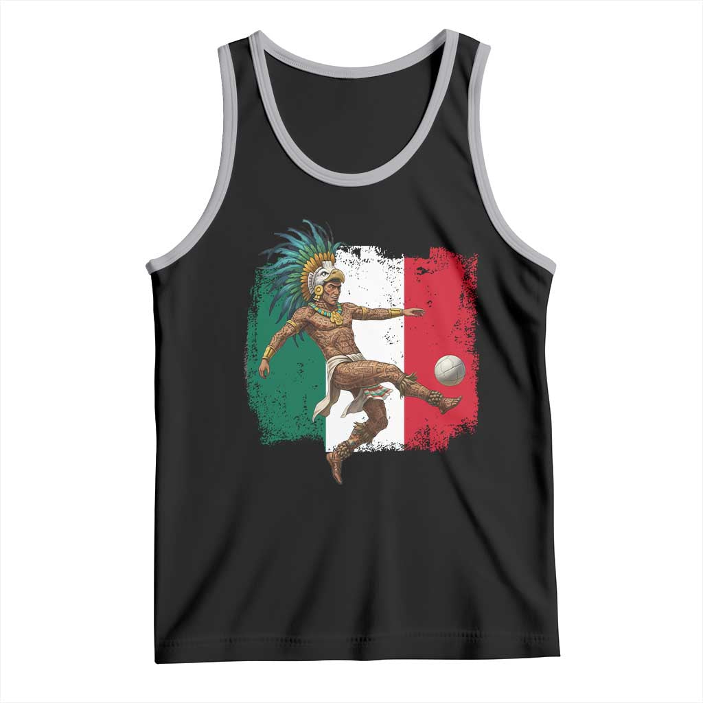 Aztec Warrior Playing Soccer Tank Top Mexican Pride Football Fan Gift TS12 Black Athletic Heather Print Your Wear