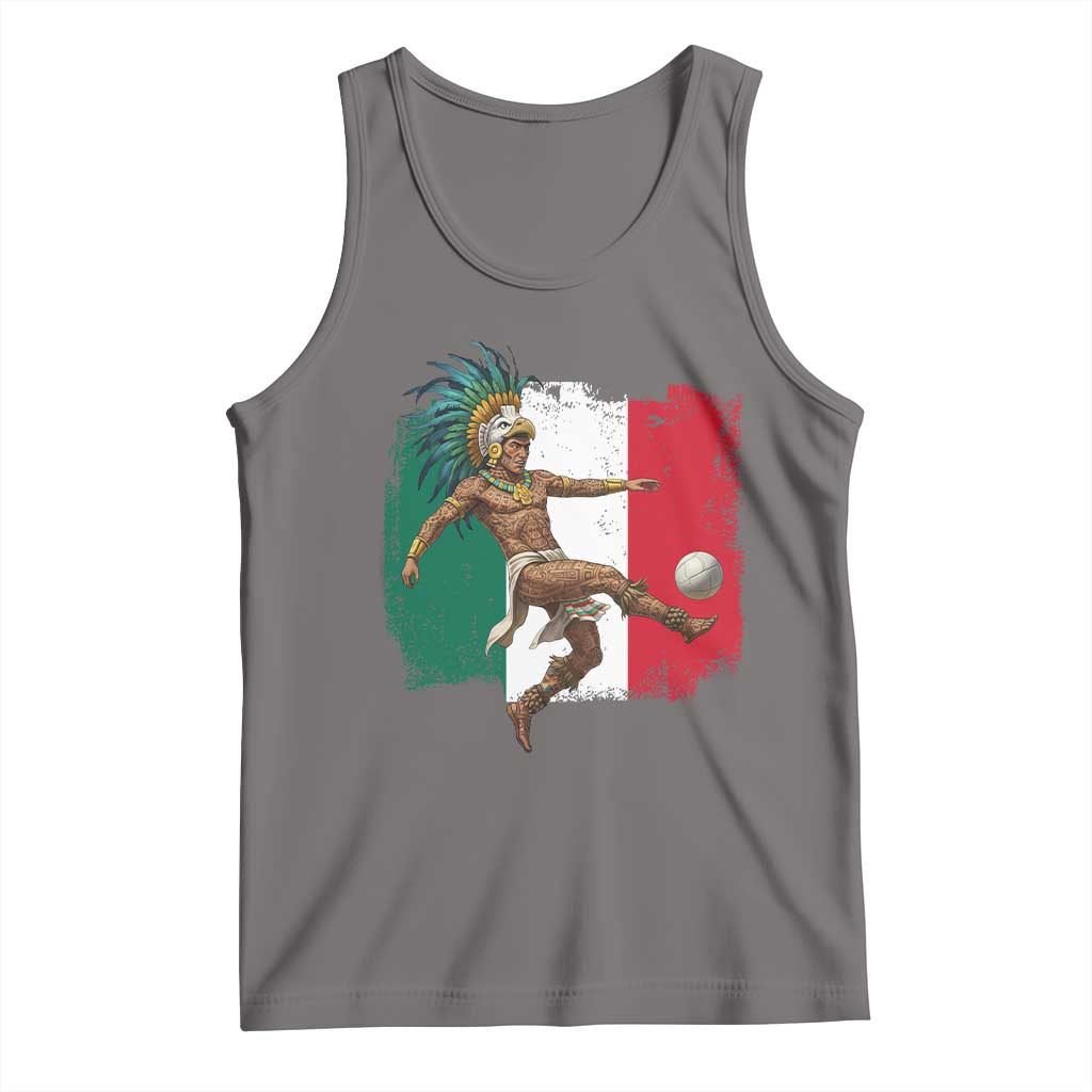 Aztec Warrior Playing Soccer Tank Top Mexican Pride Football Fan Gift TS12 Deep Heather Print Your Wear