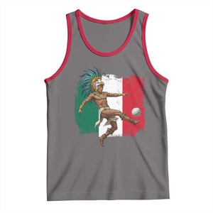 Aztec Warrior Playing Soccer Tank Top Mexican Pride Football Fan Gift TS12 Deep Heather Red Print Your Wear