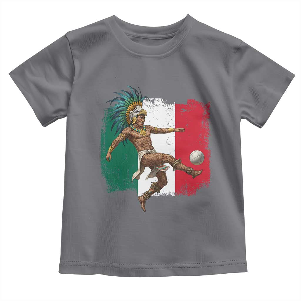 Aztec Warrior Playing Soccer Toddler T Shirt Mexican Pride Football Fan Gift TS12 Charcoal Print Your Wear