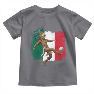 Aztec Warrior Playing Soccer Toddler T Shirt Mexican Pride Football Fan Gift TS12 Charcoal Print Your Wear