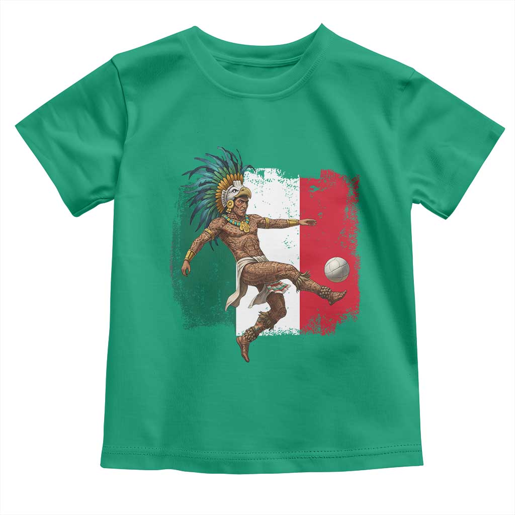 Aztec Warrior Playing Soccer Toddler T Shirt Mexican Pride Football Fan Gift TS12 Irish Green Print Your Wear