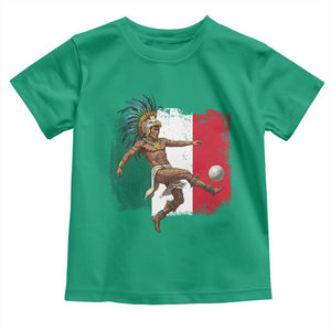Aztec Warrior Playing Soccer Toddler T Shirt Mexican Pride Football Fan Gift TS12 Irish Green Print Your Wear