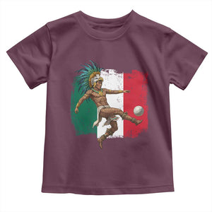 Aztec Warrior Playing Soccer Toddler T Shirt Mexican Pride Football Fan Gift TS12 Maroon Print Your Wear
