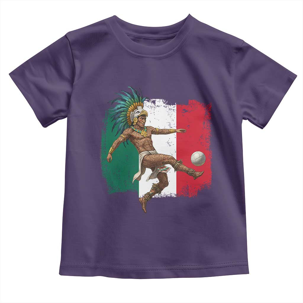 Aztec Warrior Playing Soccer Toddler T Shirt Mexican Pride Football Fan Gift TS12 Purple Print Your Wear