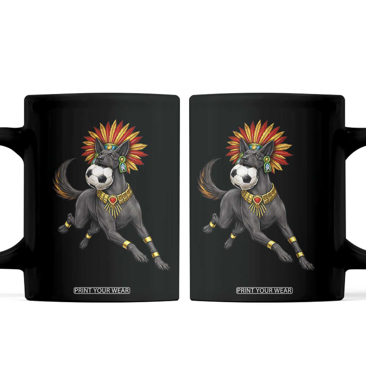Xolo Dog Soccer Aztec Mexican Fan Gift Coffee Mug TS12 Black Print Your Wear