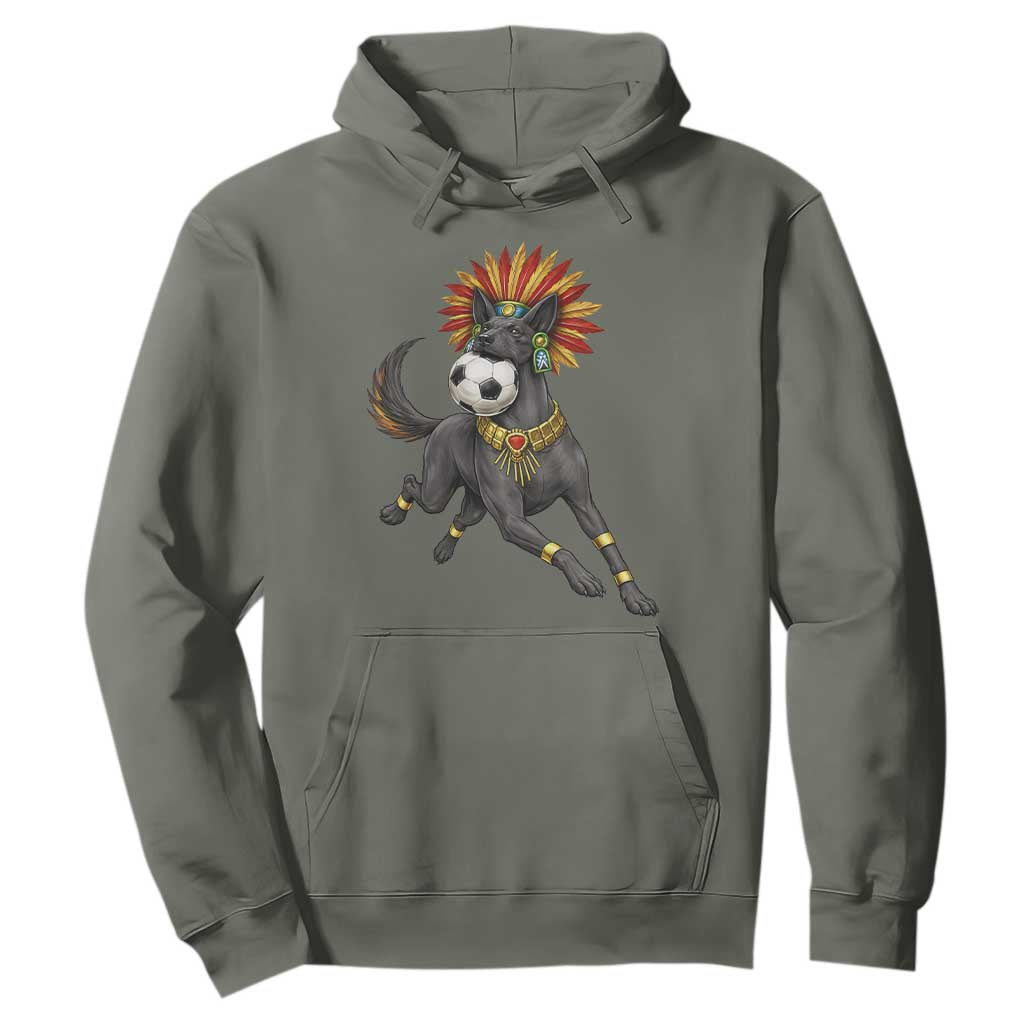 Xolo Dog Soccer Aztec Mexican Fan Gift Hoodie TS12 Military Green Print Your Wear