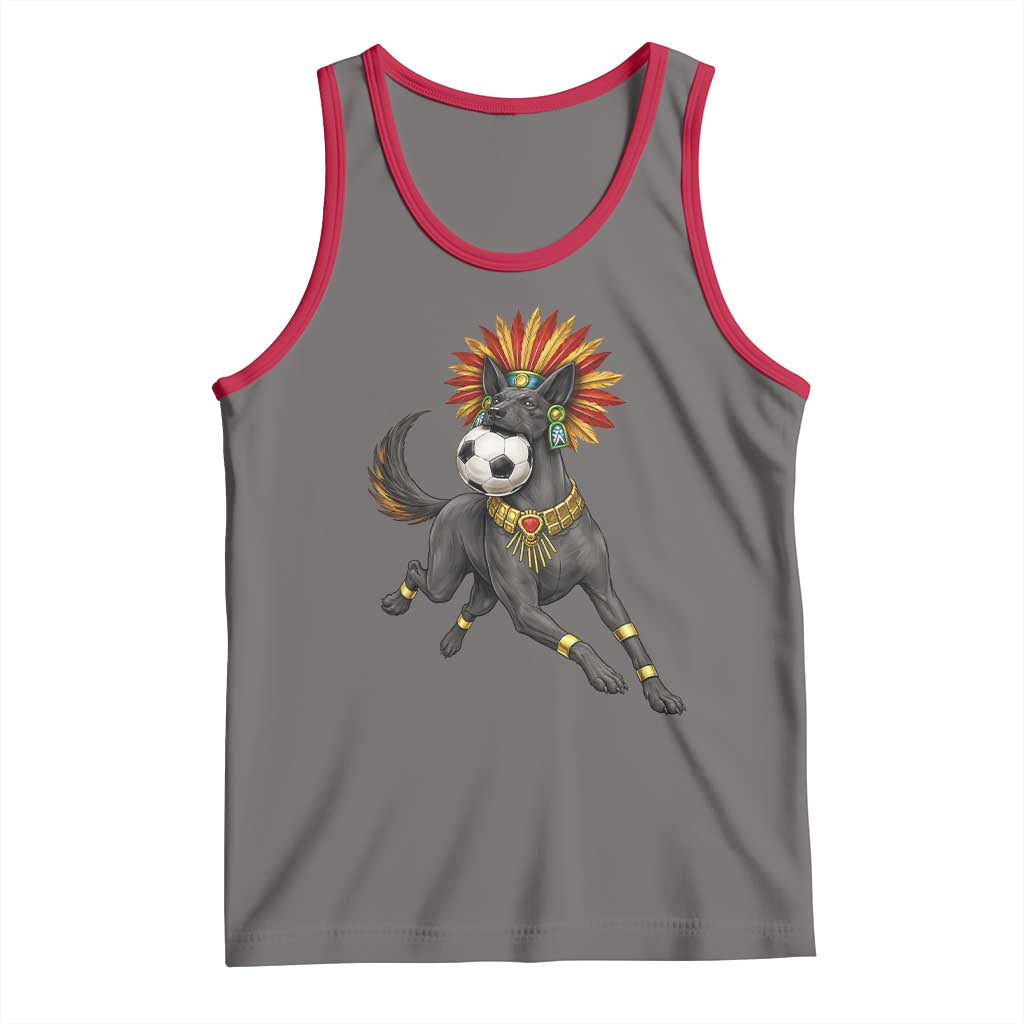 Xolo Dog Soccer Aztec Mexican Fan Gift Tank Top TS12 Deep Heather Red Print Your Wear