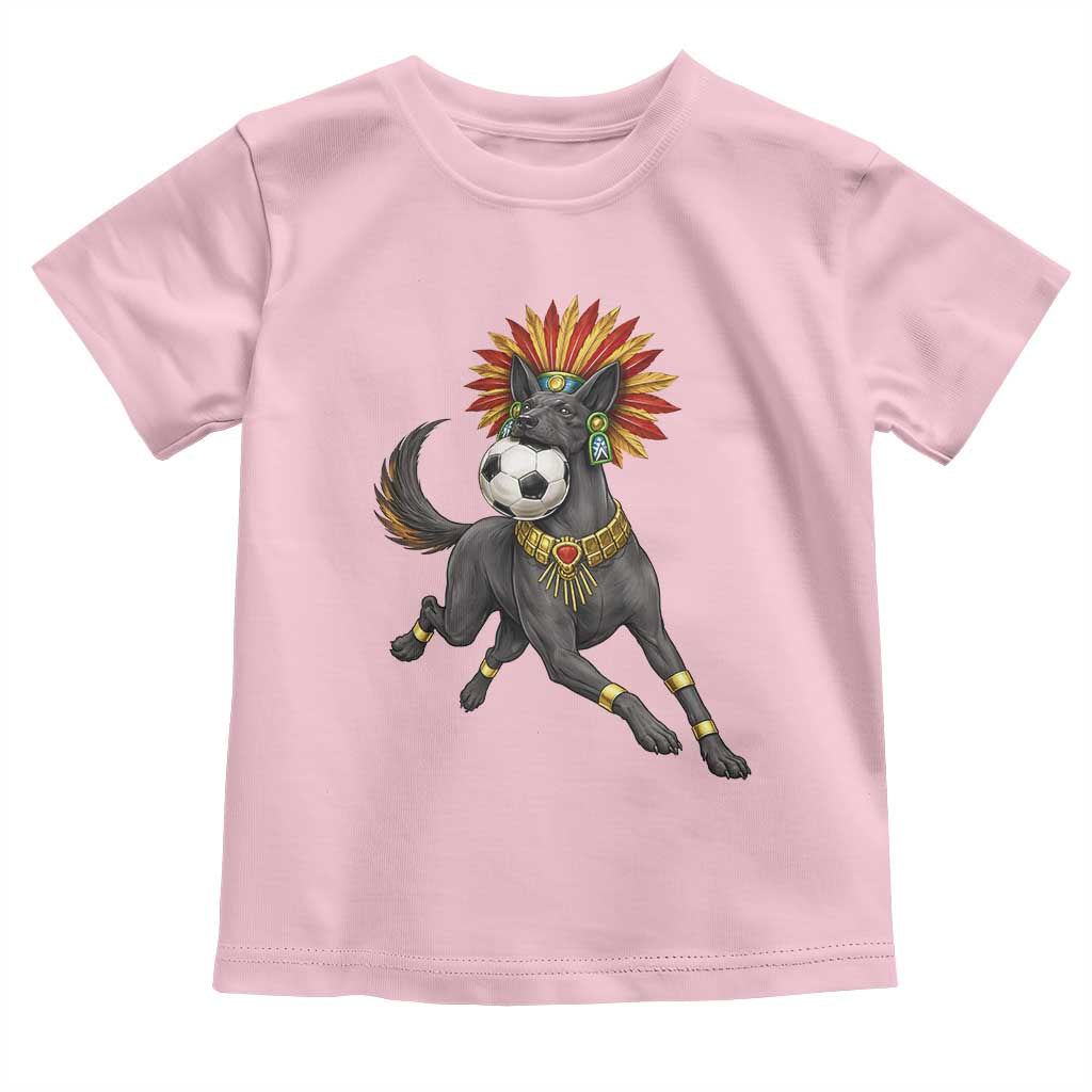 Xolo Dog Soccer Aztec Mexican Fan Gift Toddler T Shirt TS12 Light Pink Print Your Wear