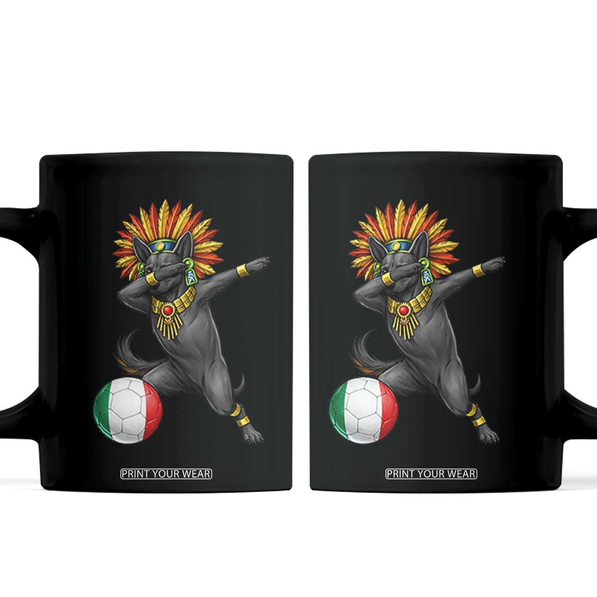 Aztec Xolo Dog Soccer Coffee Mug Mexican Heritage Fan Gift TS12 Black Print Your Wear