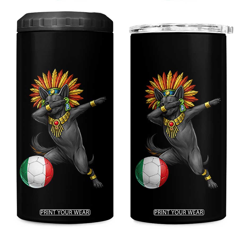 Aztec Xolo Dog Soccer 4 in 1 Can Cooler Tumbler Mexican Heritage Fan Gift TS12 One Size: 16 oz Black Print Your Wear