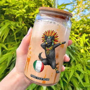 Aztec Xolo Dog Soccer Glass Can Mexican Heritage Fan Gift TS12 Black Print Your Wear