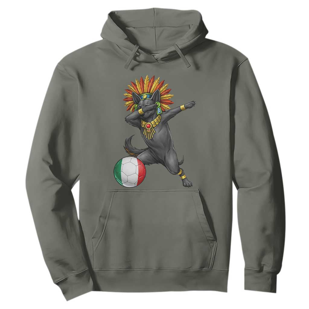 Aztec Xolo Dog Soccer Hoodie Mexican Heritage Fan Gift TS12 Military Green Print Your Wear