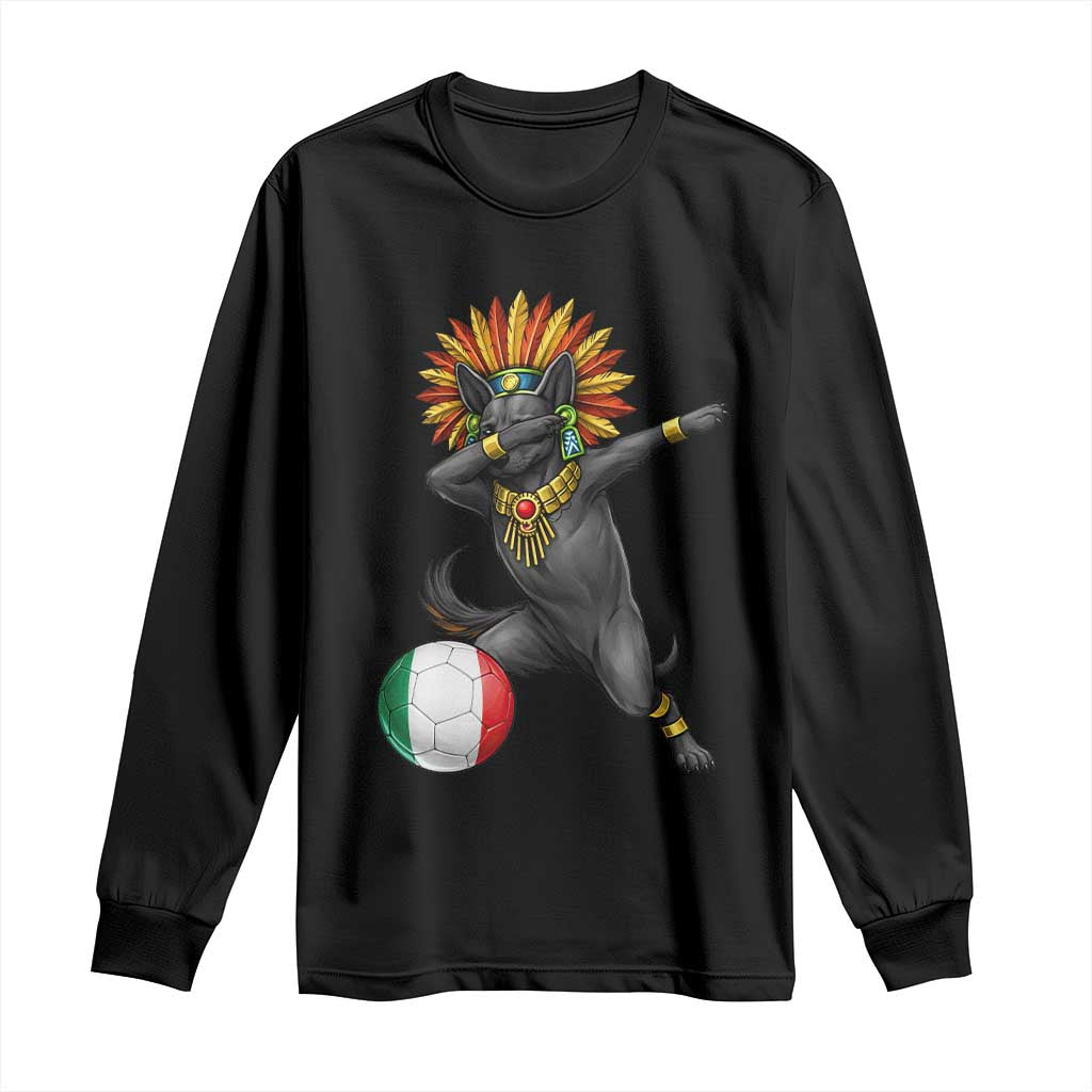 Aztec Xolo Dog Soccer Long Sleeve Shirt Mexican Heritage Fan Gift TS12 Black Print Your Wear
