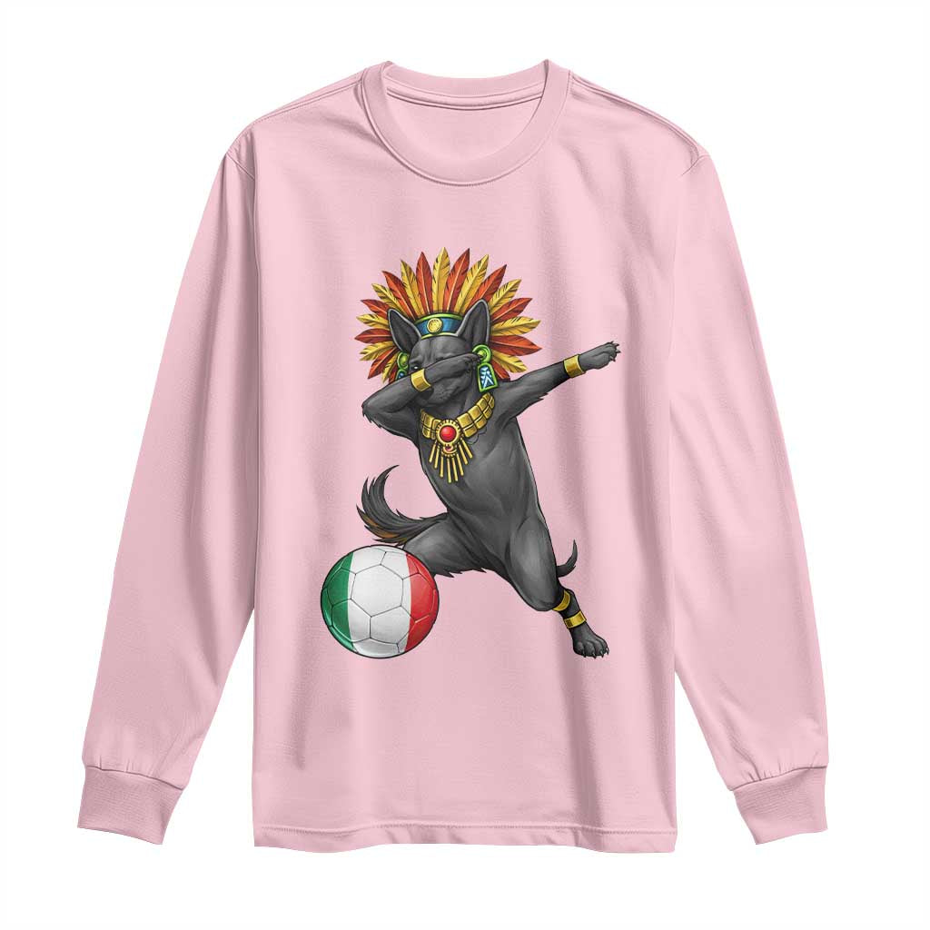 Aztec Xolo Dog Soccer Long Sleeve Shirt Mexican Heritage Fan Gift TS12 Light Pink Print Your Wear