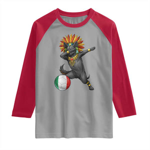 Aztec Xolo Dog Soccer Raglan Shirt Mexican Heritage Fan Gift TS12 Sport Gray Red Print Your Wear