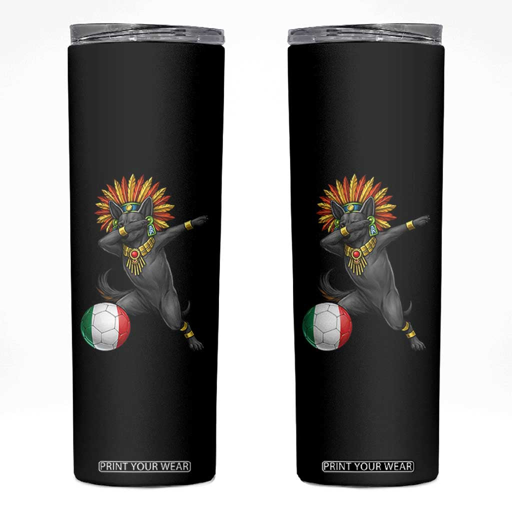 Aztec Xolo Dog Soccer Skinny Tumbler Mexican Heritage Fan Gift TS12 Black Print Your Wear