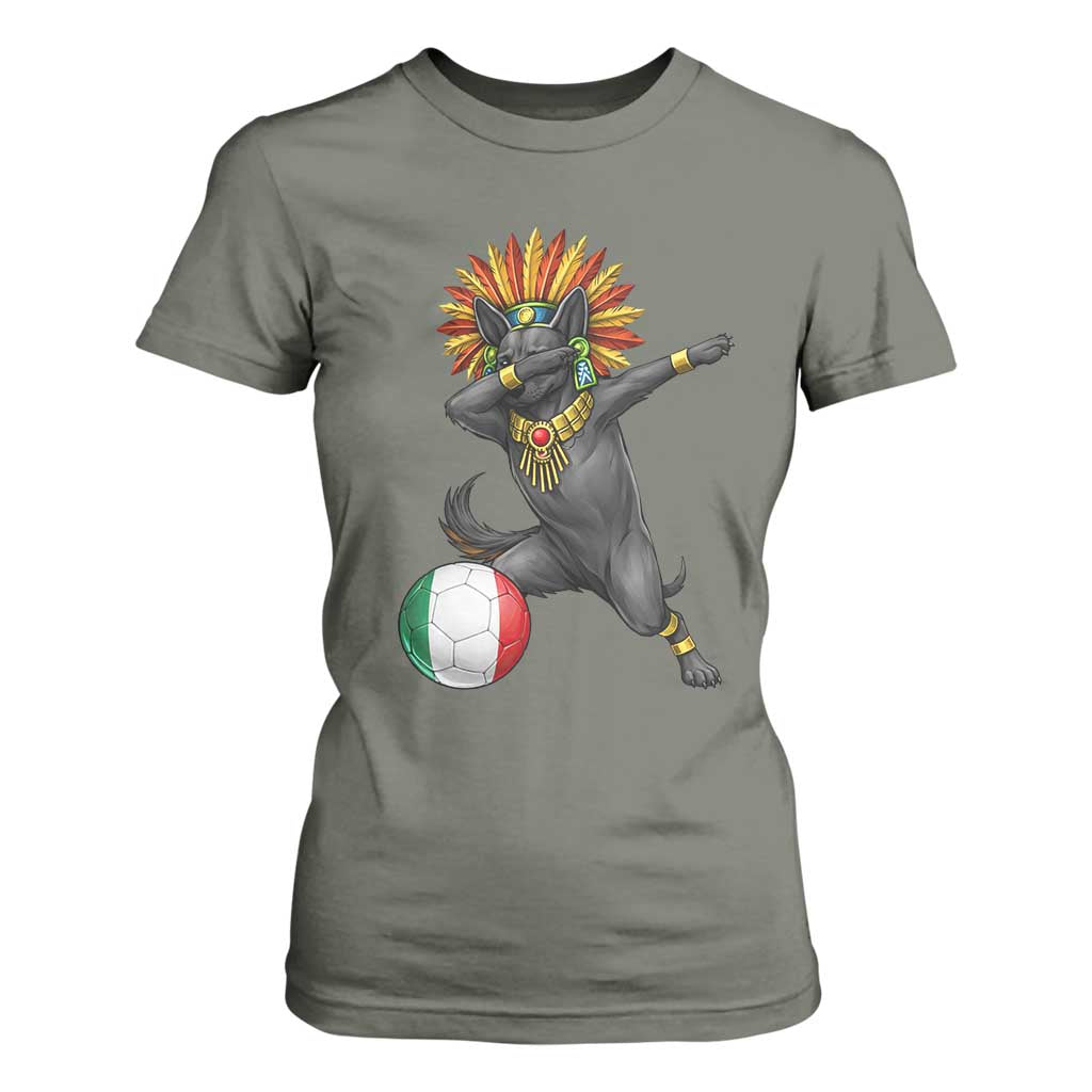 Aztec Xolo Dog Soccer T Shirt For Women Mexican Heritage Fan Gift TS12 Military Green Print Your Wear