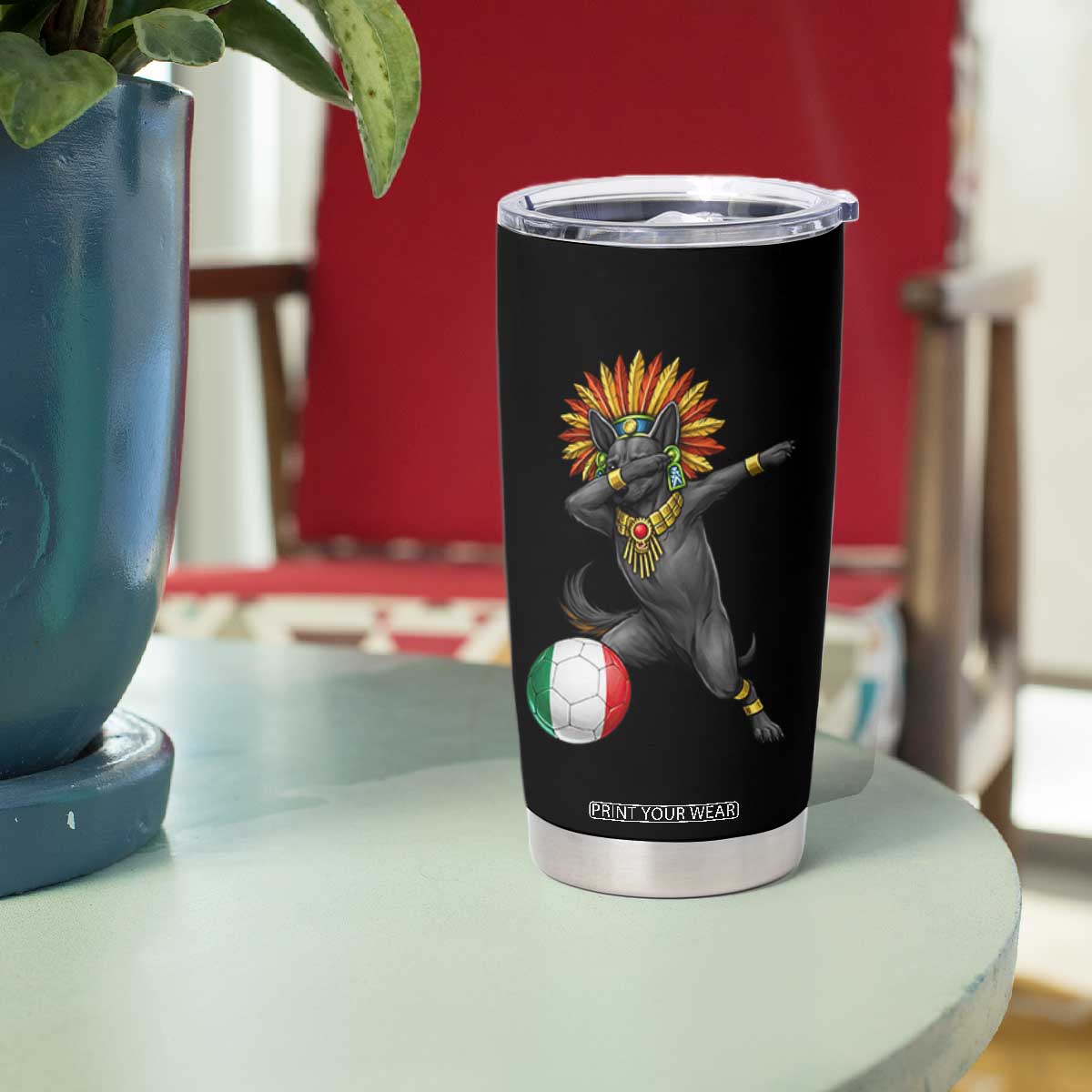 Aztec Xolo Dog Soccer Tumbler Cup Mexican Heritage Fan Gift TS12 Print Your Wear