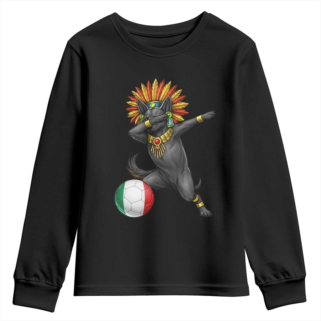 Aztec Xolo Dog Soccer Youth Sweatshirt Mexican Heritage Fan Gift TS12 Black Print Your Wear