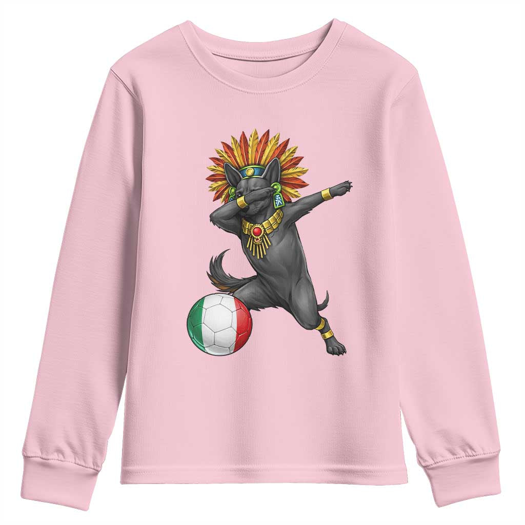 Aztec Xolo Dog Soccer Youth Sweatshirt Mexican Heritage Fan Gift TS12 Light Pink Print Your Wear