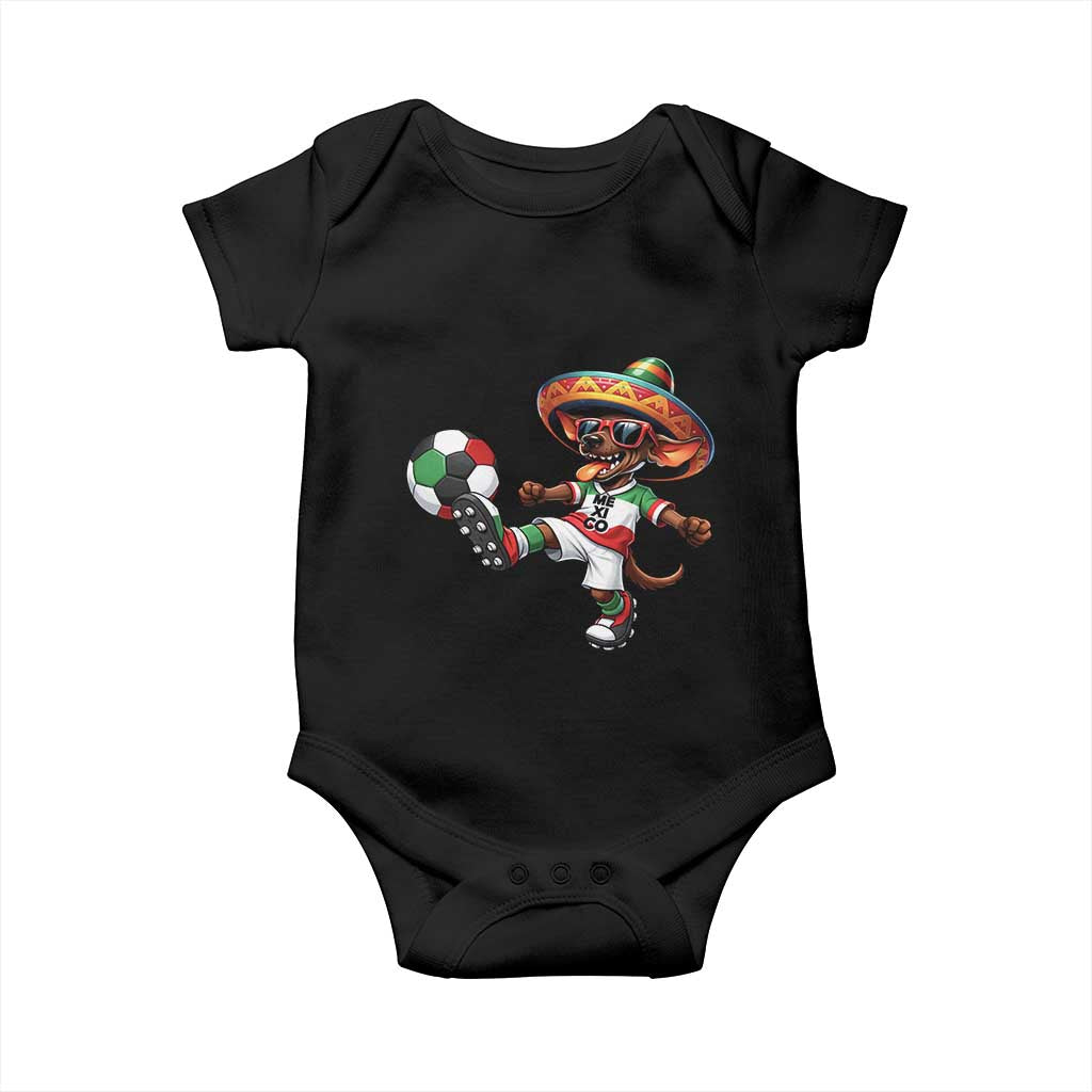Funny Mexican Xolo Dog Playing Soccer Baby Onesie Football Fan Gift TS12 Black Print Your Wear