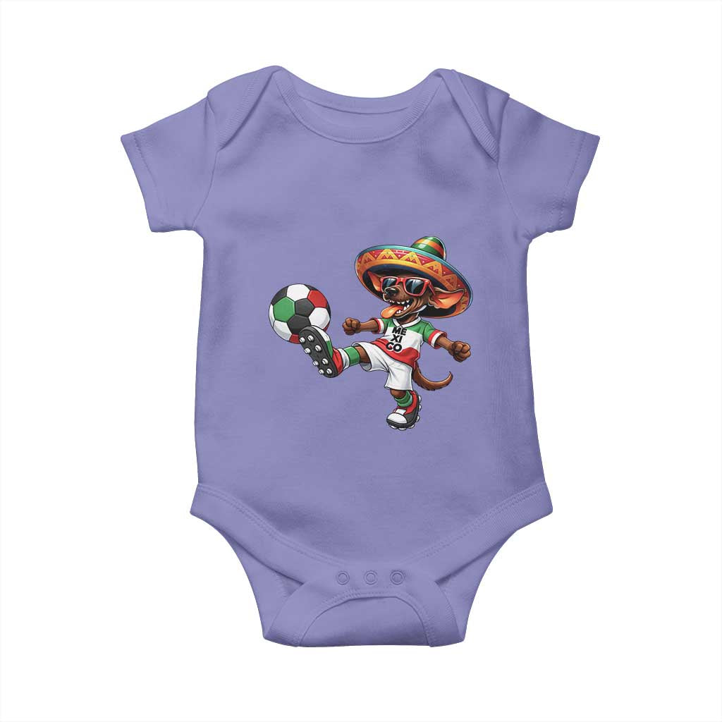 Funny Mexican Xolo Dog Playing Soccer Baby Onesie Football Fan Gift TS12 Violet Print Your Wear